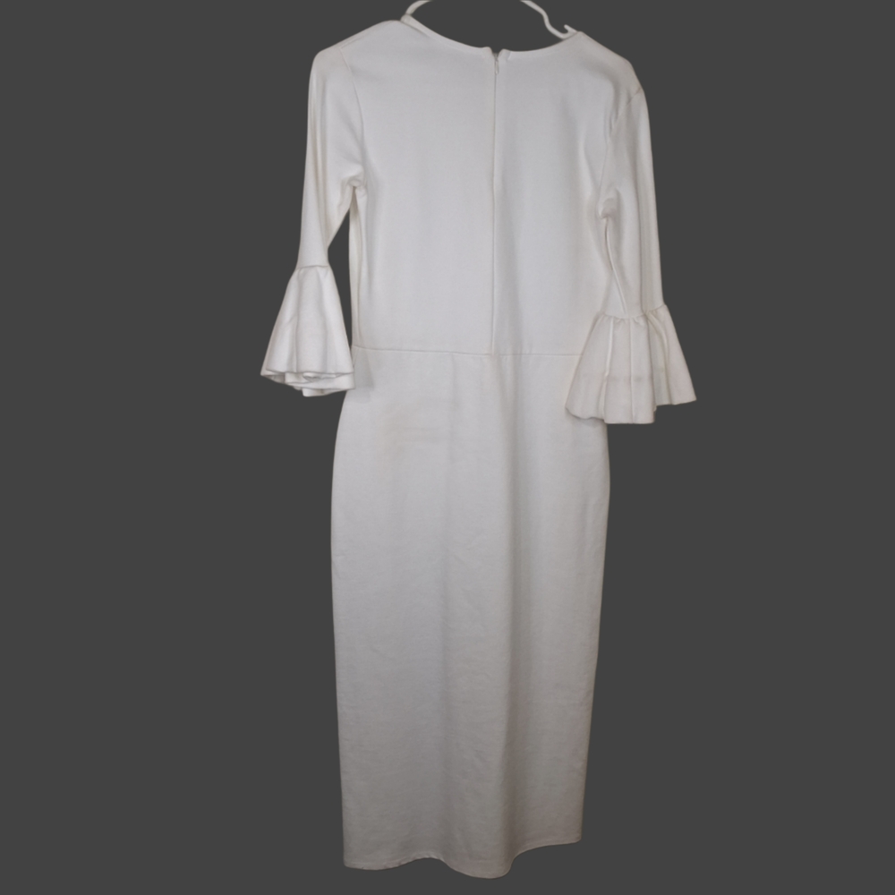 like an angel Cream Midi Dress with Ruffle Bell Sleeves - Picture 2 of 5